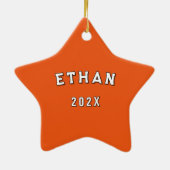 Lacrosse Geschenk Team Oranje Keramisch Ornament (Achterkant)