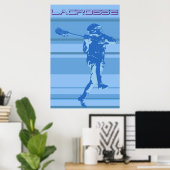  lacrosse gestreept Poster (Thuiskantoor)