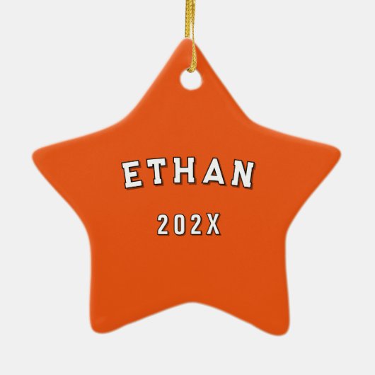 Lacrosse Gift Team Sinaasappel Keramisch Ornament (Achterkant)