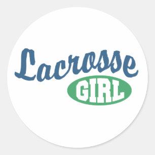 Lacrosse Girl Ronde Sticker