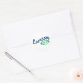 Lacrosse Girl Ronde Sticker (Envelop)