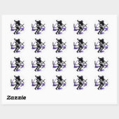 Lacrosse Girls LAX Attack Paars Ronde Sticker (Vel)