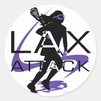 Lacrosse Girls LAX Attack Paars Ronde Sticker