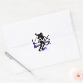 Lacrosse Girls LAX Attack Paars Ronde Sticker (Envelop)