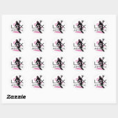 Lacrosse Girls LAX Attack Pink Ronde Sticker (Vel)
