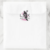 Lacrosse Girls LAX Attack Pink Ronde Sticker (Tas)