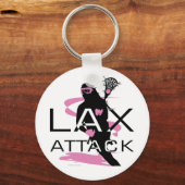 Lacrosse Girls LAX Attack Pink Sleutelhanger (Voorkant)