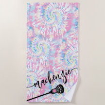 Lacrosse Girls Pink Tie Dye gepersonaliseerd
