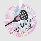 Lacrosse Girls Pink Tie Dye Holiday Ornament (voorkant)