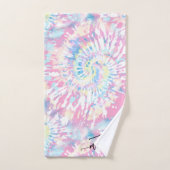 Lacrosse Girls Pink Tie Dye Persoonlijke naam op Bad Handdoek (Handdoek)