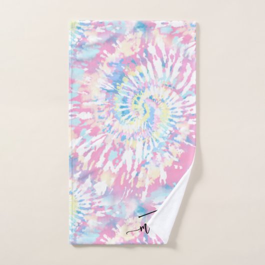 Lacrosse Girls Pink Tie Dye Persoonlijke naam op Bad Handdoek (Handdoek)
