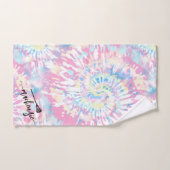 Lacrosse Girls Pink Tie Dye Persoonlijke naam op Bad Handdoek (Handdoek)