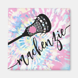 Lacrosse Girls Sports Tie Dye Fridge Locker Magneet