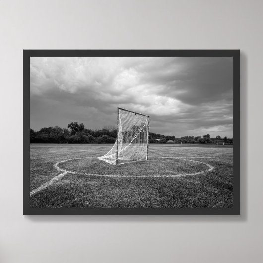 Lacrosse Goal Field Black and White Poster