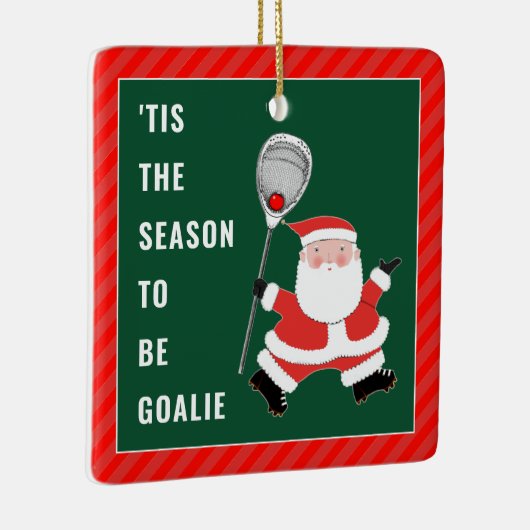Lacrosse Goalie 2022 Holiday Gift Ceramic Ornament (Rechts)