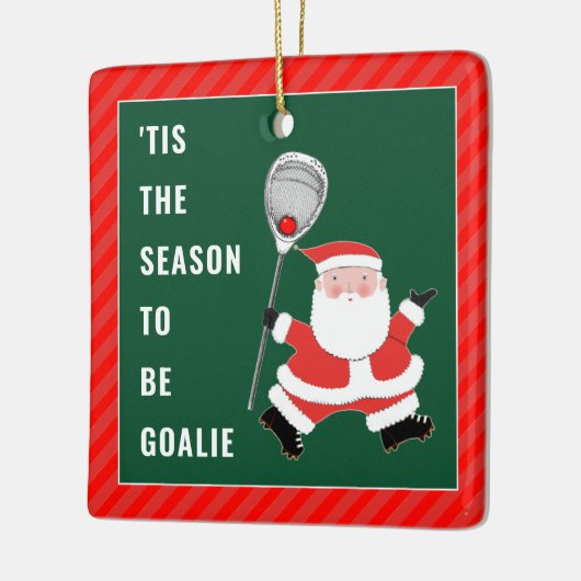 Lacrosse Goalie 2022 Holiday Gift Ceramic Ornament (Links)
