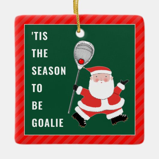 Lacrosse Goalie 2022 Holiday Gift Ceramic Ornament (Voorkant)