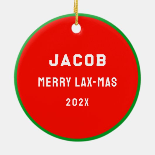 Lacrosse Goalie Collectible 2025 Keramisch Ornament (Achterkant)