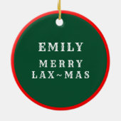 Lacrosse Goalie Collectible Keramisch Ornament (Achterkant)