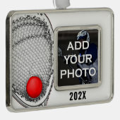 Lacrosse Goalie Collectible Verzilverd Omlijst Ornament (Rechts)