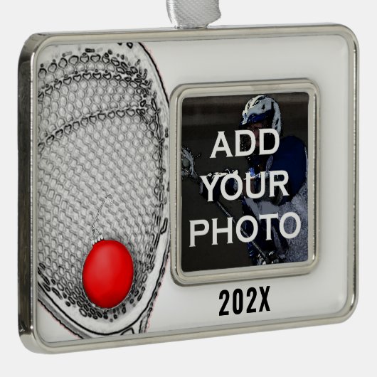 Lacrosse Goalie Collectible Verzilverd Omlijst Ornament (Rechts)