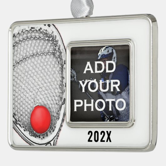 Lacrosse Goalie Collectible Verzilverd Omlijst Ornament (Links)