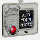 Lacrosse Goalie Collectible Verzilverd Omlijst Ornament (Rechts)