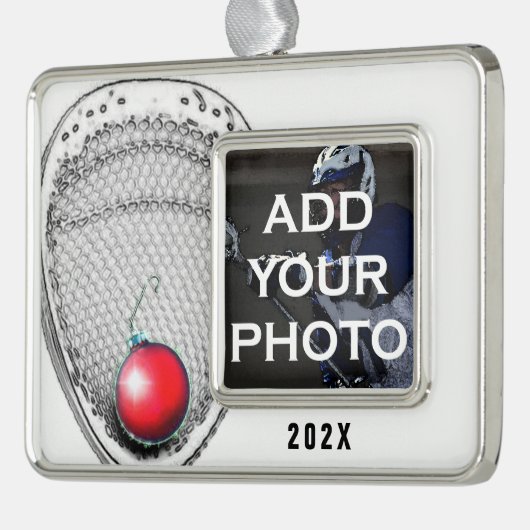 Lacrosse Goalie Collectible Verzilverd Omlijst Ornament (Links)