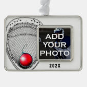 Lacrosse Goalie Collectible Verzilverd Omlijst Ornament (Voorkant)