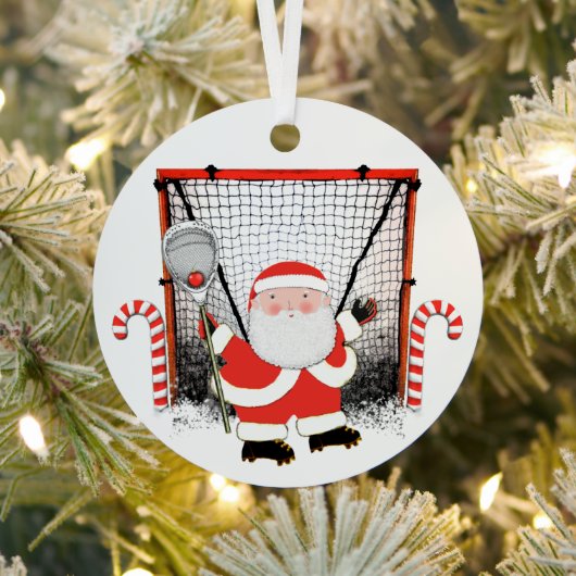 Lacrosse Goalie Holiday Gift Metalen Ornament (Insitu)