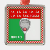 Lacrosse Goalie Holiday Gift Metalen Ornament (Voorkant)