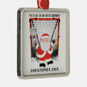 Lacrosse Goalie Holiday Gift Metalen Ornament (Rechts)
