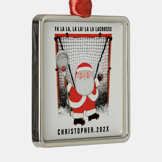 Lacrosse Goalie Holiday Gift Metalen Ornament (Rechts)