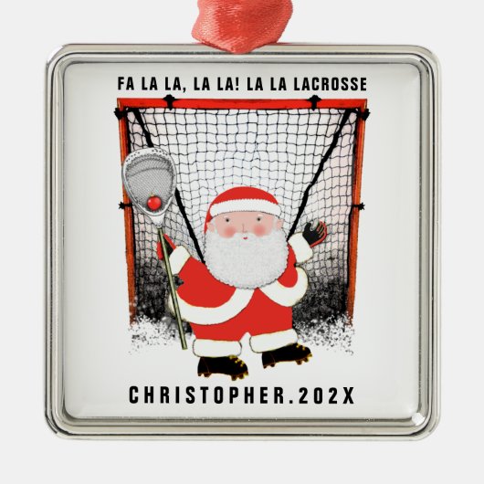 Lacrosse Goalie Holiday Gift Metalen Ornament (Voorkant)