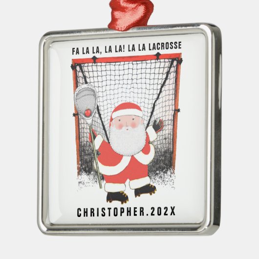 Lacrosse Goalie Holiday Gift Metalen Ornament (Links)