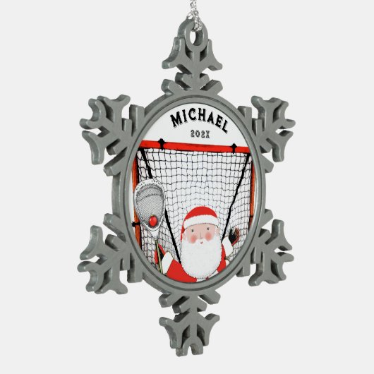 Lacrosse Goalie Holiday Gift Tin Sneeuwvlok Ornament (Links)