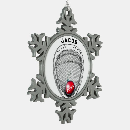 Lacrosse Goalie Holiday Gift Tin Sneeuwvlok Ornament (Links)