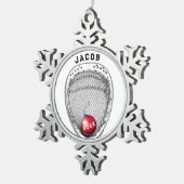 Lacrosse Goalie Holiday Gift Tin Sneeuwvlok Ornament (Rechts)