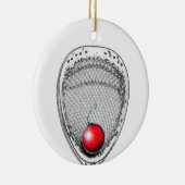 Lacrosse Goalie Keepomwille Keramisch Ornament (Rechts)