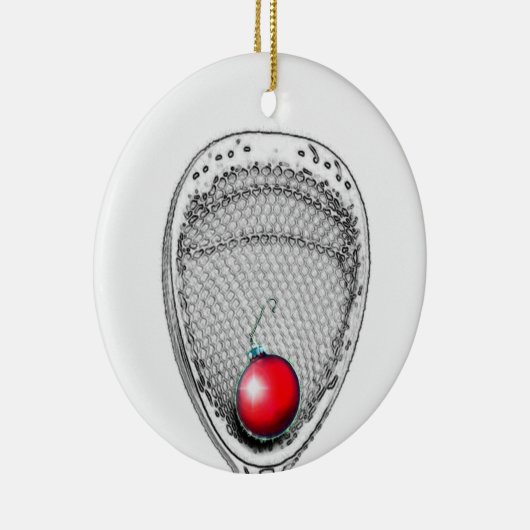 Lacrosse Goalie Keepomwille Keramisch Ornament (Rechts)