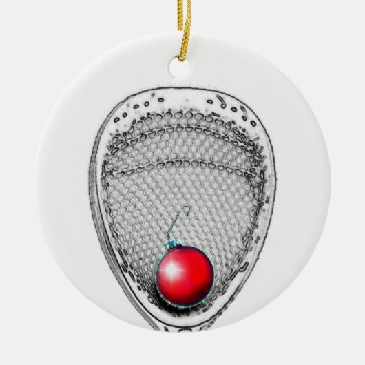 Lacrosse Goalie Keepomwille Keramisch Ornament (Voorkant)