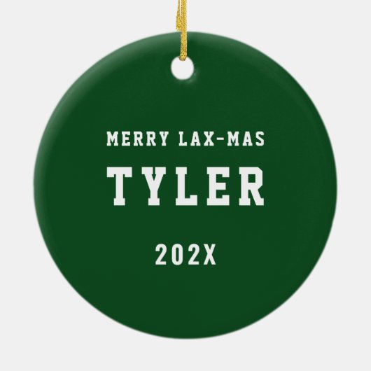 Lacrosse Goalie Keepomwille Keramisch Ornament (Achterkant)