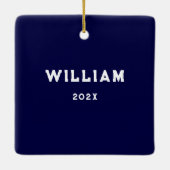 Lacrosse Goalie Keepomwille Keramisch Ornament (Achterkant)