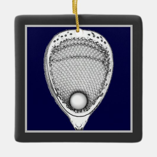 Lacrosse Goalie Keepomwille Keramisch Ornament (Voorkant)