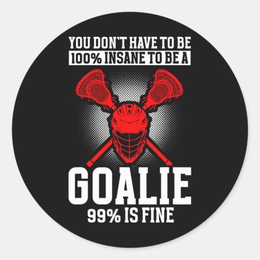 Lacrosse Goalie Lacrosse Handschoenen Stick Lax Go Ronde Sticker (Voorkant)