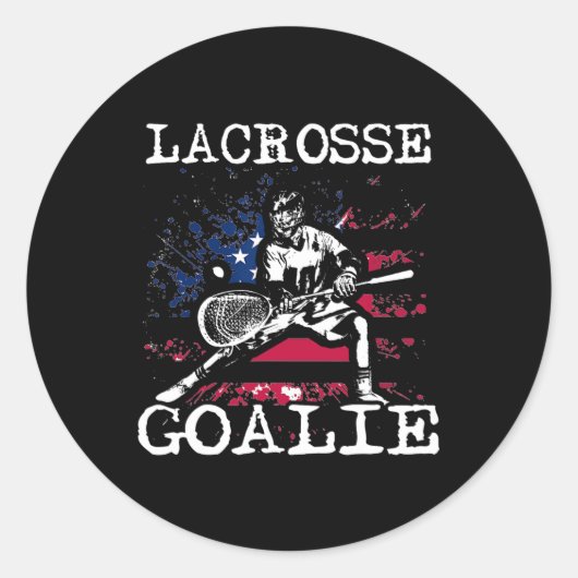 Lacrosse Goalie Lax Keeper Ronde Sticker (Voorkant)