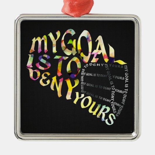 Lacrosse Goalie Mask Typografie Metalen Ornament (Voorkant)