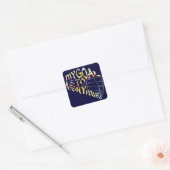 Lacrosse Goalie Mask Typografie Vierkante Sticker (Envelop)