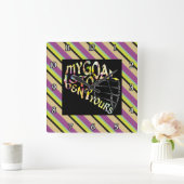 Lacrosse Goalie Mask Typography Clock Vierkante Klok (Huis)