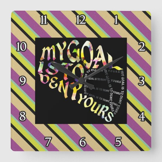 Lacrosse Goalie Mask Typography Clock Vierkante Klok (Voorkant)